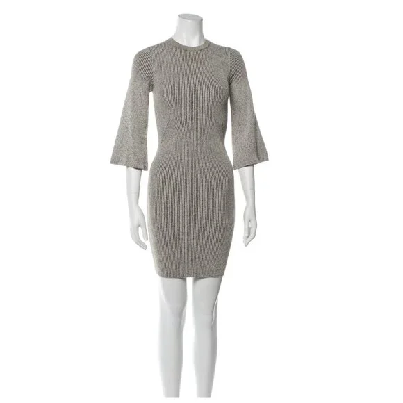 slim fit dress slacks Stella McCartney // Grey Cotton Embellished Sweater Dress – VSP Consignment main image 0